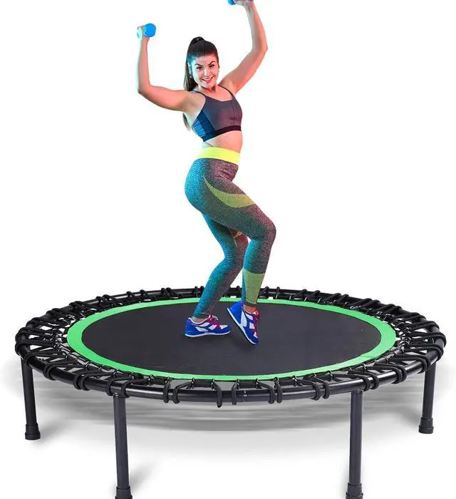 Main image of Mini Fitness Trampoline with Bungees  Stable & Quiet Rebounder for Adults, Perfect for Indoor & Outdoor Workouts