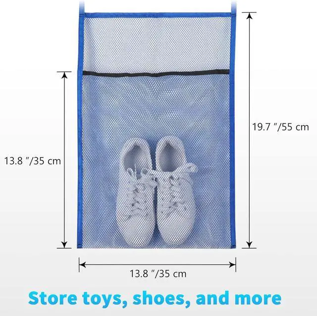 Alt view image 4 of 6 - Sweetude 3 Pouch Ultimate Trampoline Shoe Storage Durable UV Resistant PE Bags for Most Trampoline, 19.7 x 13.8 Inch Each Compartment, Blue
