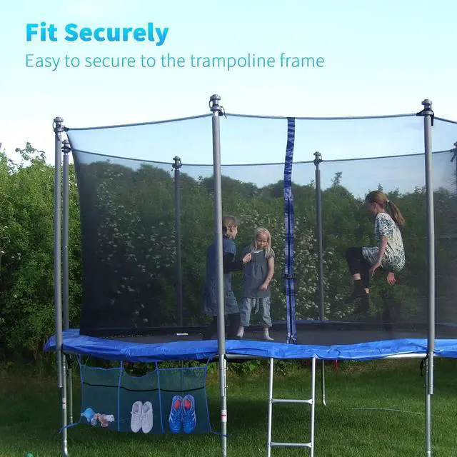 Alt view image 6 of 6 - Sweetude 3 Pouch Ultimate Trampoline Shoe Storage Durable UV Resistant PE Bags for Most Trampoline, 19.7 x 13.8 Inch Each Compartment, Blue