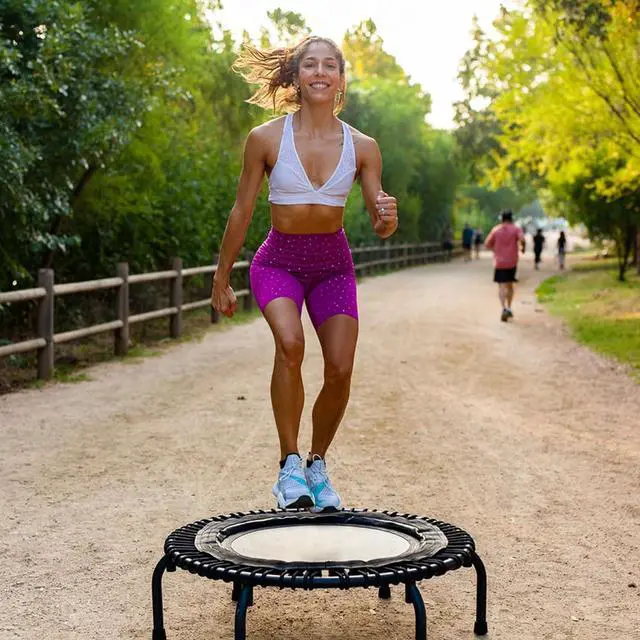 Alt view image 3 of 7 - JumpSport 350 PRO Indoor Heavy Duty Fitness Trampoline, 39-inch | 36 Premium EnduroLast 4 Elastic Cords | Customized Bounce with 7 Settings | 300 lb Wt. Rating | 60-Day Free Trial to 350+ Videos