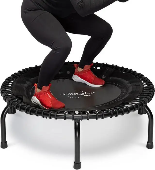 Alt view image 7 of 7 - JumpSport 350 PRO Indoor Heavy Duty Fitness Trampoline, 39-inch | 36 Premium EnduroLast 4 Elastic Cords | Customized Bounce with 7 Settings | 300 lb Wt. Rating | 60-Day Free Trial to 350+ Videos