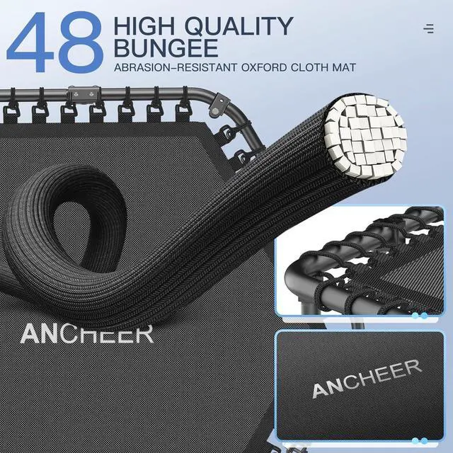 Alt view image 2 of 7 - ANCHEER 50" Rebounder Trampoline for Adults with Bar, 550 LBS Mini Trampoline Quiet Exercise Rebounder Bungee Rebounder Jumping Cardio Trainer Workout for Adults
