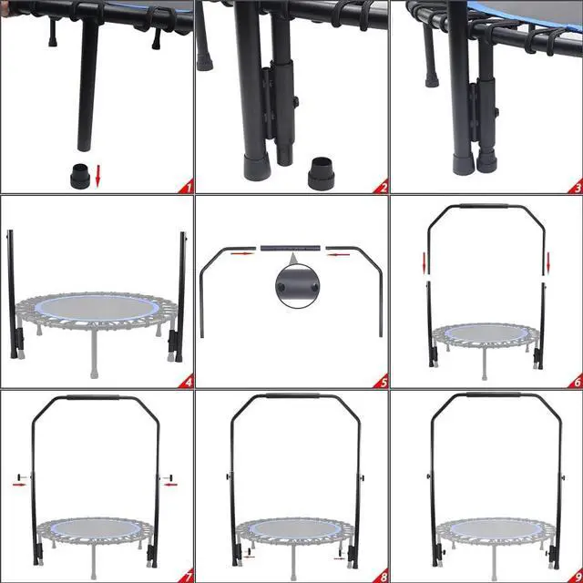 Alt view image 4 of 5 - Newan Rebounder Handle Bar Accessory for 40" Round Fitness Trampolines, Cushy Foam Handles,Only Applicable to The Foot Tube Between 2.5CM/0.98IN Diameter(Trampoline Not Included)
