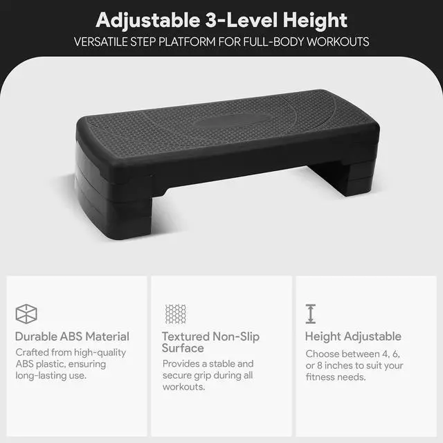 Alt view image 2 of 7 - BalanceFrom Aerobic Exercise Step Platform, Home & Gym Workout Stepper, Green