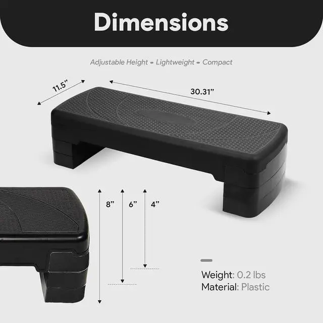 Alt view image 3 of 7 - BalanceFrom Aerobic Exercise Step Platform, Home & Gym Workout Stepper, Green