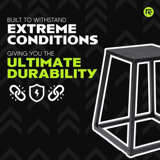 Alt view image 5 of 7 - Rage Fitness Steel Plyo Box 12-18-24-30 Inch High Anti-Slip Pre-Assembled Plyometric Jump Box for Home Gym Conditioning and Strength Training (Sold Individually) Plyometric Platform Step