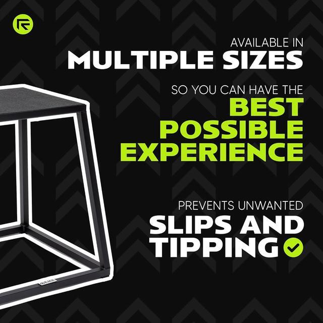 Alt view image 7 of 7 - Rage Fitness Steel Plyo Box 12-18-24-30 Inch High Anti-Slip Pre-Assembled Plyometric Jump Box for Home Gym Conditioning and Strength Training (Sold Individually) Plyometric Platform Step