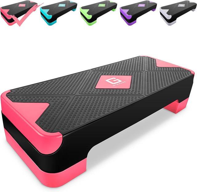 Main image of Adjustable Workout Aerobic Stepper, Aerobic Exercise Step Platform with 2 Risers, Exercise Step Deck for Fitness, 26.5" Trainer Stepper with Non-Slip Surface Home Gym & Extra Risers Options