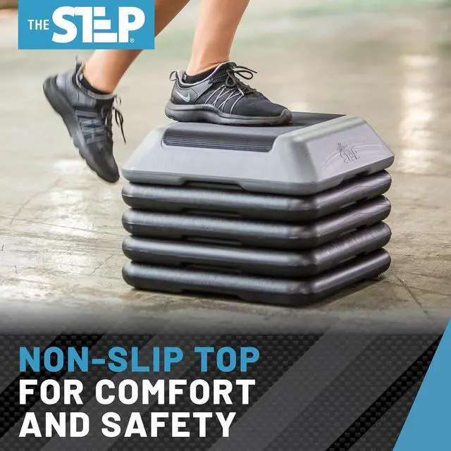Alt view image 4 of 6 - The Step Adjustable High Step Aerobic Platform with 4 Risers, Home Gym Workout Equipment, Fitness Exercise Equipment Made in the USA