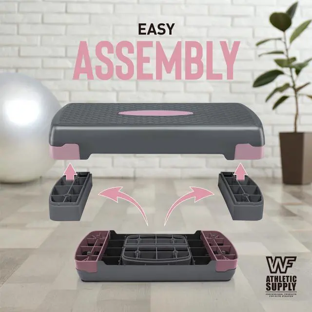 Alt view image 5 of 7 - Aerobic Stepper Set with Dumbbells & Measuring Tape, Adjustable Height 2 Level Risers Workout Exercise Step Platform, 3 Colors, the Ultimate Gift for a Joyful Holiday and Merry Christmas