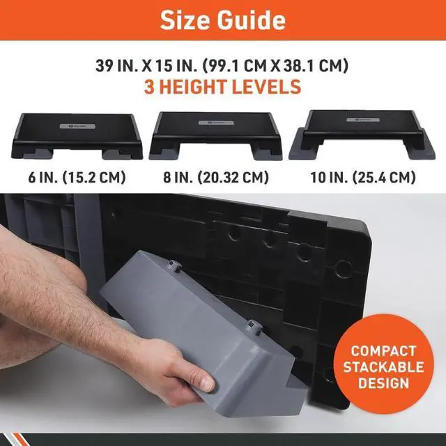 Alt view image 2 of 7 - Body Sport® Aerobic Step  Step Aerobics Platform  Workout Equipment  Exercise Step Platform  Gray/Black