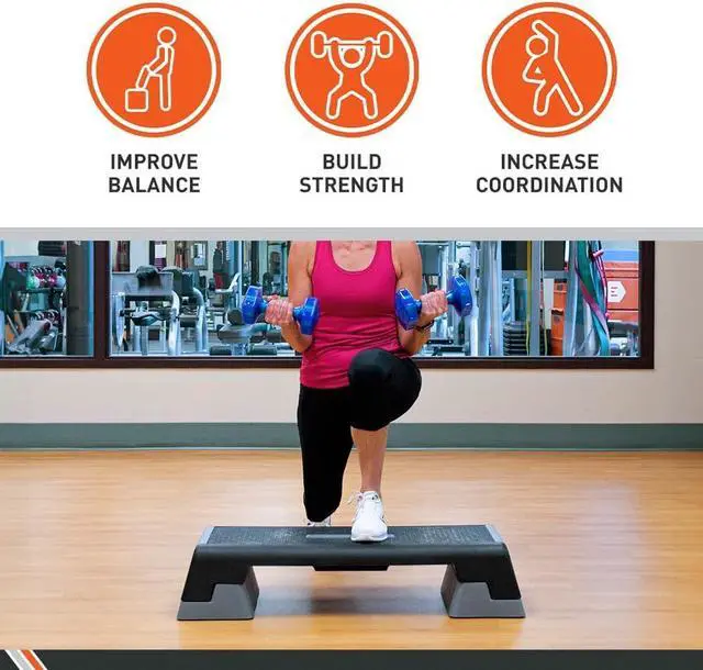 Alt view image 3 of 7 - Body Sport® Aerobic Step  Step Aerobics Platform  Workout Equipment  Exercise Step Platform  Gray/Black