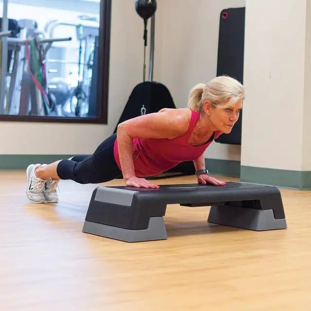 Alt view image 6 of 7 - Body Sport® Aerobic Step  Step Aerobics Platform  Workout Equipment  Exercise Step Platform  Gray/Black