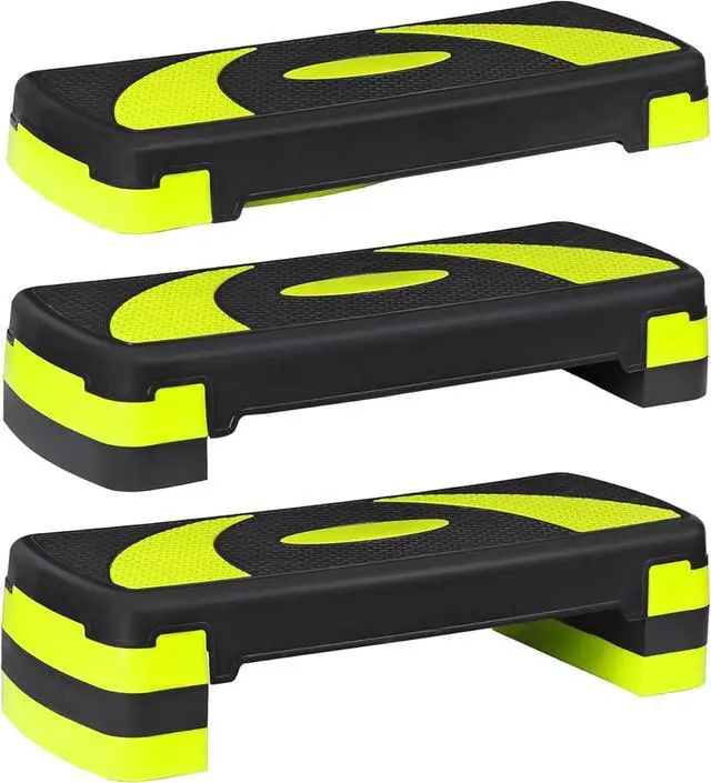 Alt view image 2 of 7 - 31 Inch Adjustable Workout Aerobic Step, Exercise Platform Trainer w 4 Adjustable Risers for Home Gym Fitness Workout,Lightweight