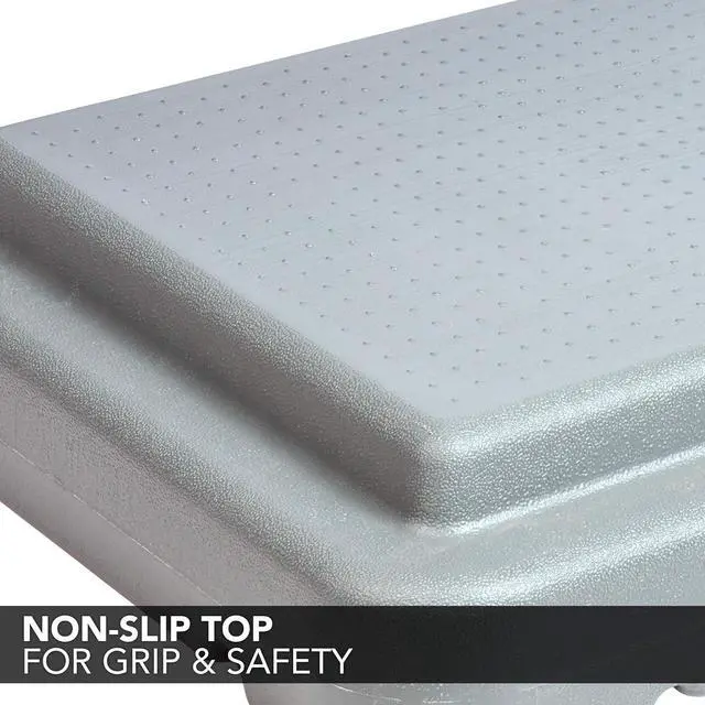 Alt view image 5 of 7 - The Step (Made in USA) 4 Inch Stackable Aerobic Exercise Platform (Grey) with Non-Slip Surface and Nonskid Feet to Prevent Sliding
