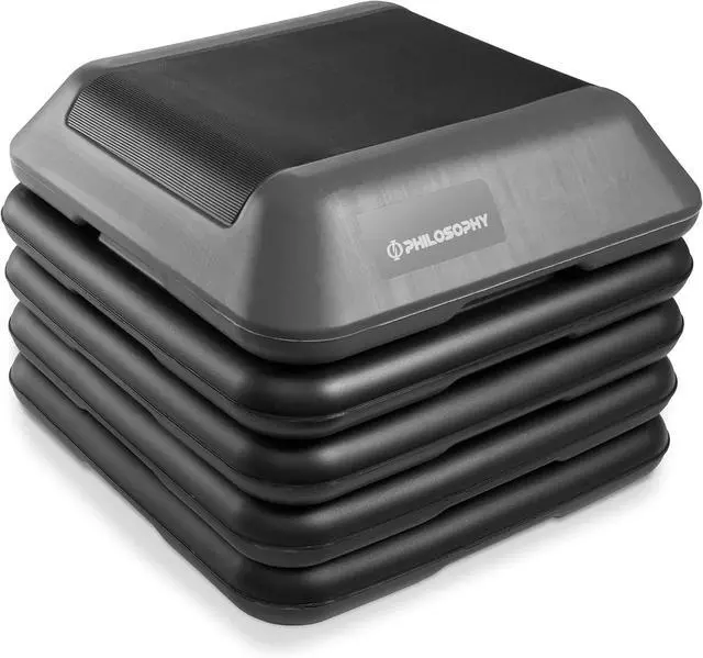 Main image of Philosophy Gym Aerobic Exercise Adjustable High Step Platform, with 4 Risers Included