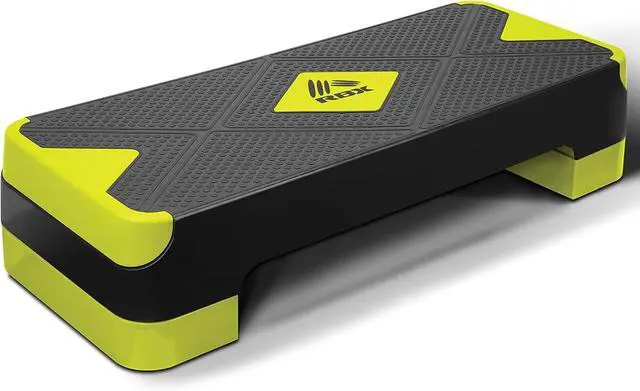 Main image of RBX Aerobic Step Platform with Non-Slip Textured Surface -2-Level Adjustable Steppers for Exercise, Compact, Lightweight, Easy-to-Store Exercise Step & Fitness Step Bench