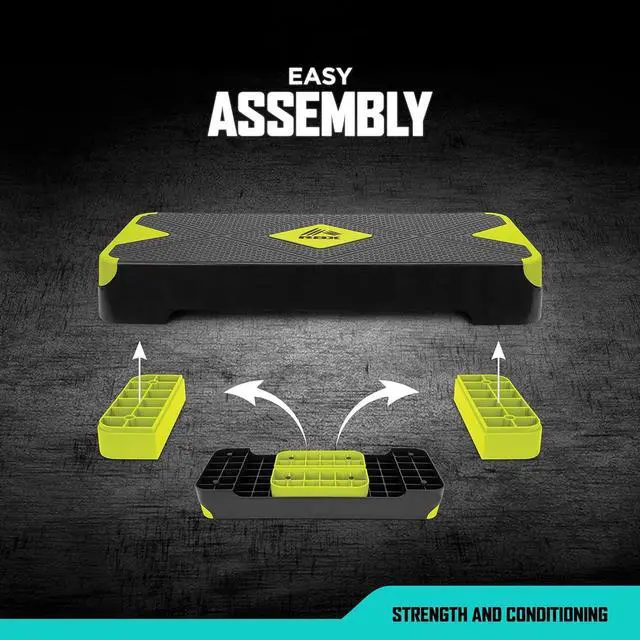 Alt view image 2 of 6 - RBX Aerobic Step Platform with Non-Slip Textured Surface -2-Level Adjustable Steppers for Exercise, Compact, Lightweight, Easy-to-Store Exercise Step & Fitness Step Bench