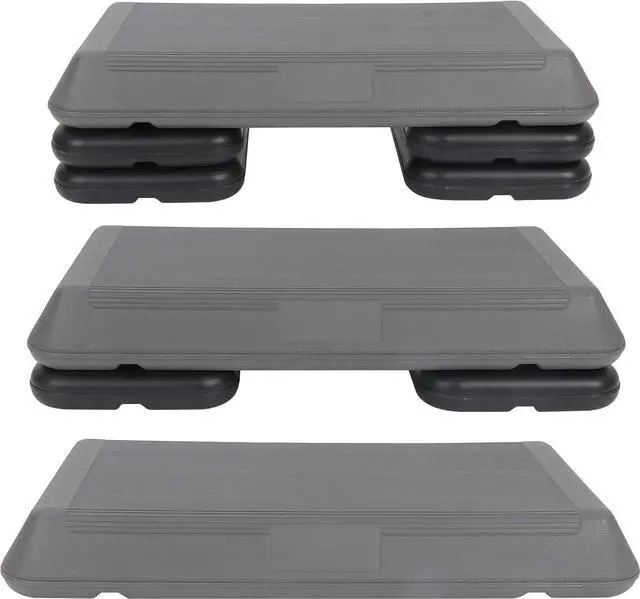 Main image of 28.5'' Exercise Step Platform Aerobic Stepper Workout Step Up Box for Home Gym, Circuit Size Steppers Bench, 4 Stackable Risers, 3 Levels 4"-6"-8" Height Adjustable Fitness Stair