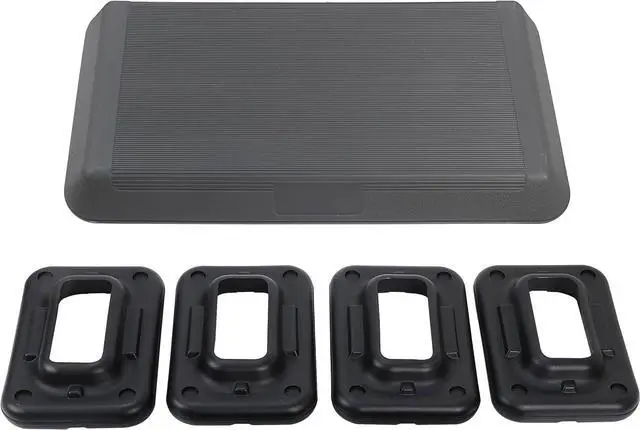 Alt view image 4 of 7 - 28.5'' Exercise Step Platform Aerobic Stepper Workout Step Up Box for Home Gym, Circuit Size Steppers Bench, 4 Stackable Risers, 3 Levels 4"-6"-8" Height Adjustable Fitness Stair