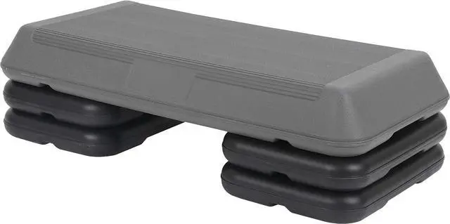 Alt view image 6 of 7 - 28.5'' Exercise Step Platform Aerobic Stepper Workout Step Up Box for Home Gym, Circuit Size Steppers Bench, 4 Stackable Risers, 3 Levels 4"-6"-8" Height Adjustable Fitness Stair