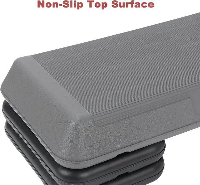 Alt view image 5 of 7 - 28.5'' Exercise Step Platform Aerobic Stepper Workout Step Up Box for Home Gym, Circuit Size Steppers Bench, 4 Stackable Risers, 3 Levels 4"-6"-8" Height Adjustable Fitness Stair