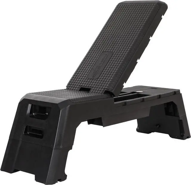 Main image of HolaHatha Adjustable Multi-Functional Exercise Bench 440 Pound Capacity Foldable Incline Deck, 8.5 to 14.5 Inch Height, Compact Design,