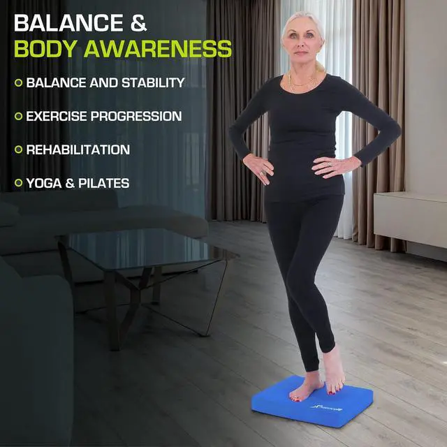 Alt view image 6 of 7 - ProsourceFit Exercise Balance Pad  Non-Slip Cushioned Foam Mat & Knee Pad for Fitness and Stability Training, Yoga, Physical Therapy
