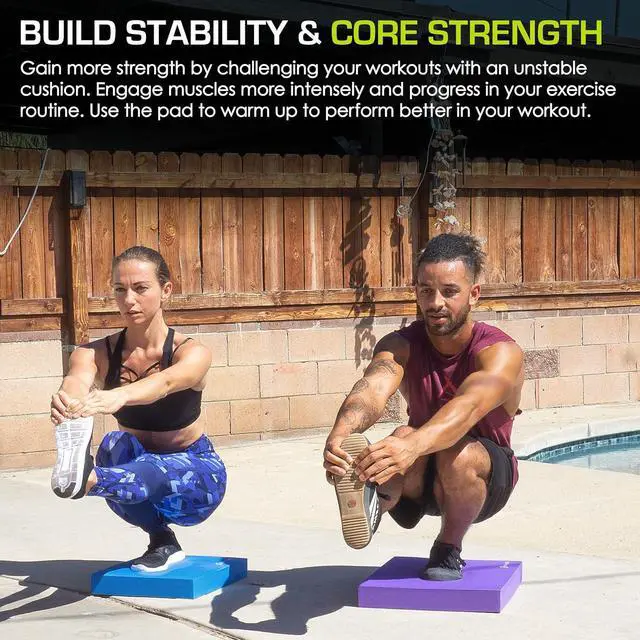 Alt view image 7 of 7 - ProsourceFit Exercise Balance Pad  Non-Slip Cushioned Foam Mat & Knee Pad for Fitness and Stability Training, Yoga, Physical Therapy