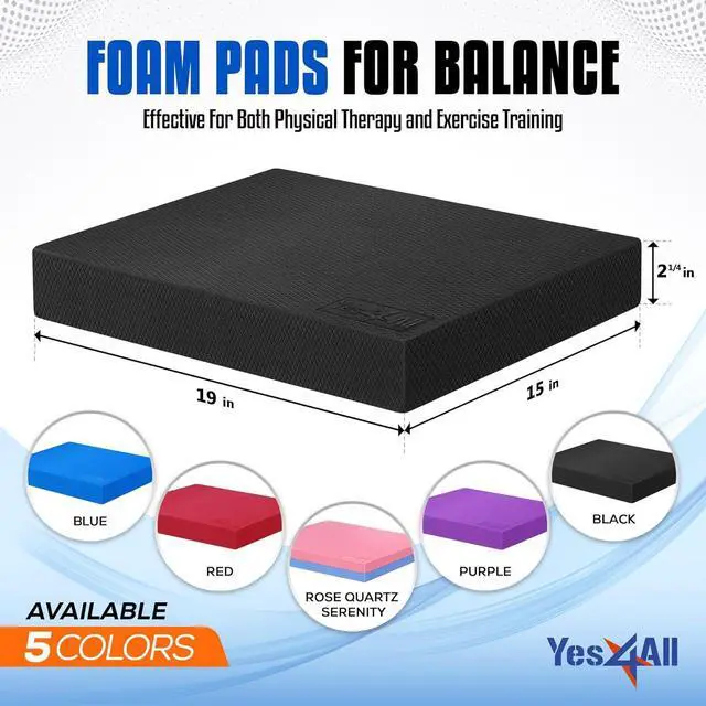 Alt view image 2 of 6 - Yes4All Upgraded Size Foam Pad for Exercise, Nonslip Foam Balance Pad Physical Therapy, Yoga & Stability Training Balance Mat