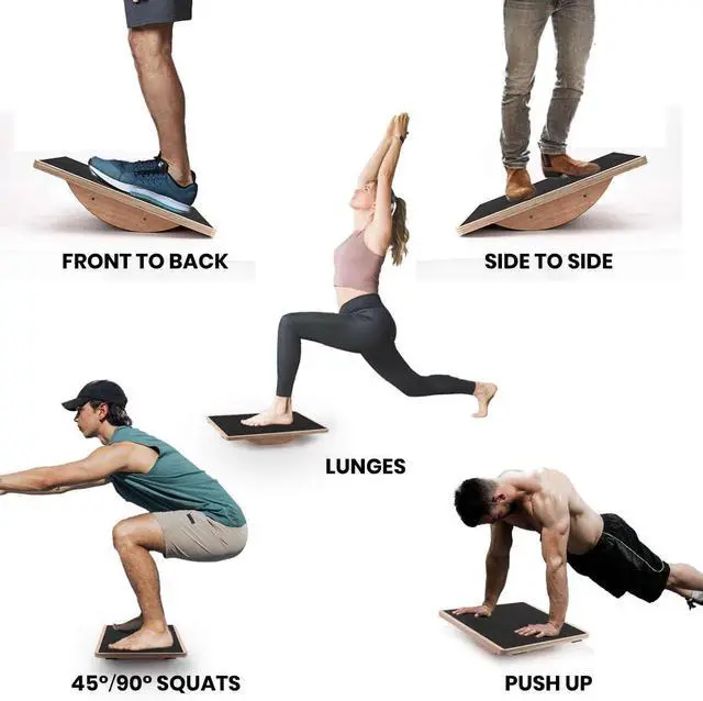 Alt view image 3 of 7 - Balance Board Wobble Board for Adults Anti-Slip Balance Board for Physical Therapy Standing Desk Core Strength Wooden Balance Board Rocker Board