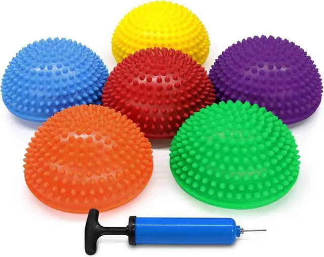 Main image of Yes4All Hedgehog Balance Pods for Exercise, Core Body Balancing, Balance Pods for Kids & Adults with Hand Pump - Set of 6