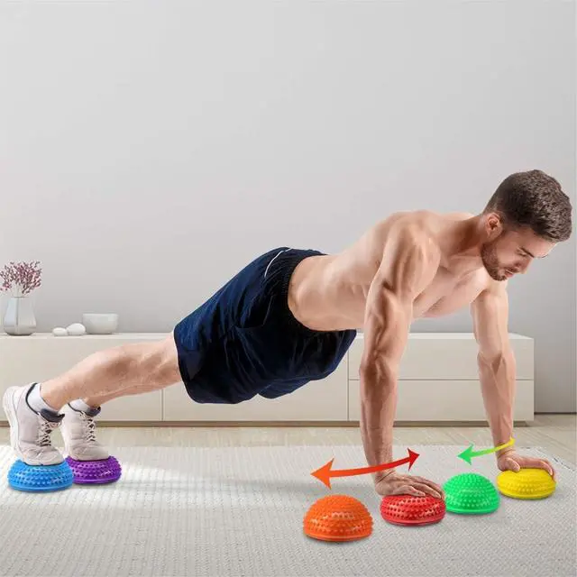 Alt view image 6 of 6 - Yes4All Hedgehog Balance Pods for Exercise, Core Body Balancing, Balance Pods for Kids & Adults with Hand Pump - Set of 6