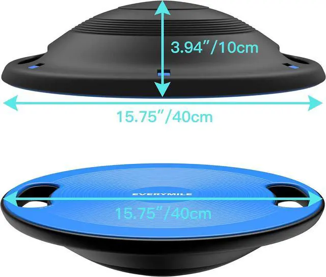 Alt view image 5 of 7 - EVERYMILE Wobble Balance Board, Exercise Balance Stability Trainer Portable Balance Board with Handle for Workout Core Trainer Physical Therapy & Gym 15.7" Diameter No-Skid Surface