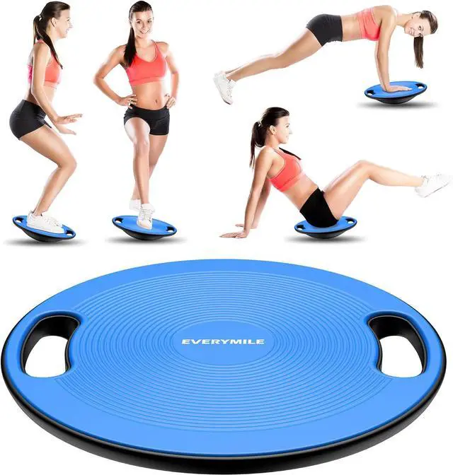 Alt view image 7 of 7 - EVERYMILE Wobble Balance Board, Exercise Balance Stability Trainer Portable Balance Board with Handle for Workout Core Trainer Physical Therapy & Gym 15.7" Diameter No-Skid Surface