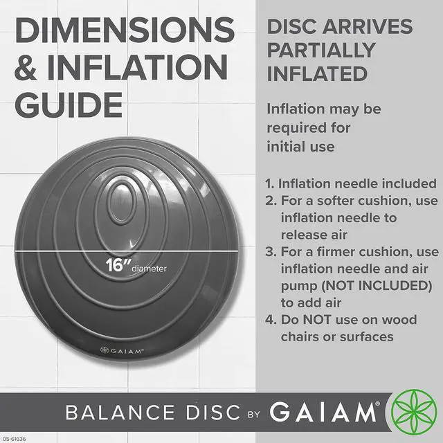 Alt view image 6 of 6 - Gaiam Balance Disc Wobble Cushion Stability Core Trainer for Home or Office Desk Chair & Kids Alternative Classroom Sensory Wiggle Seat