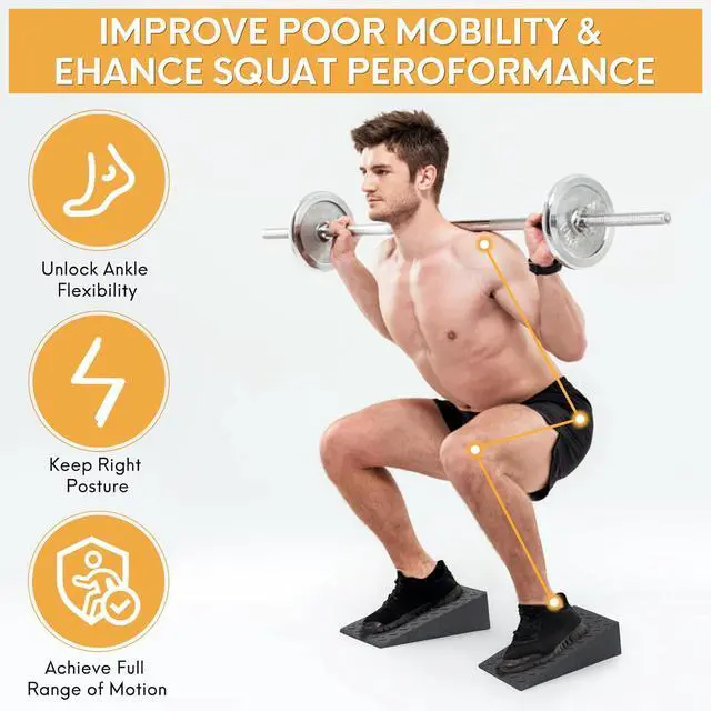 Alt view image 2 of 7 - Squat Wedge  Slant Board for Squats Non-Slip Squat Wedge Blocks Improve Squat and Strength Performance Calf Stretcher for Physical Therapy Foot Stretcher