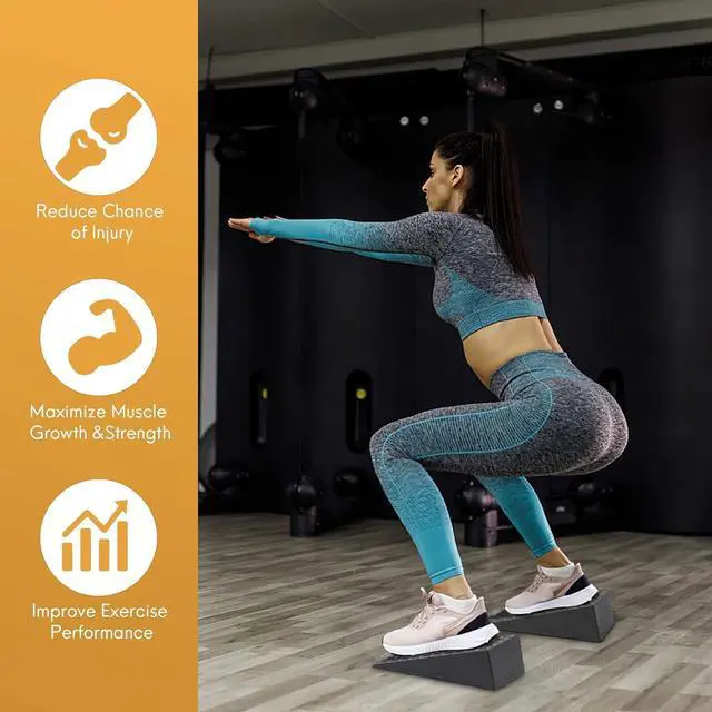 Alt view image 3 of 7 - Squat Wedge  Slant Board for Squats Non-Slip Squat Wedge Blocks Improve Squat and Strength Performance Calf Stretcher for Physical Therapy Foot Stretcher