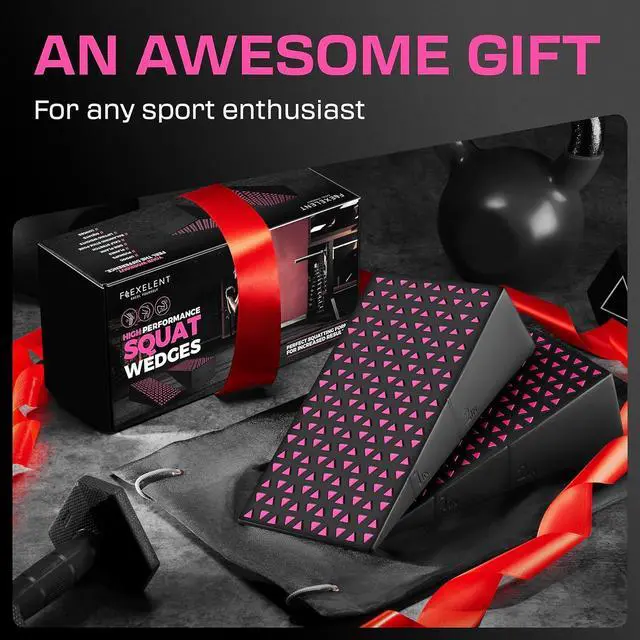 Alt view image 4 of 7 - Squat Wedge Block Pair, Squat Ramp, Calf Raise Block, Anti-Slip Slant Board for Squats, ATG Equipment to Boost Workout, 17° Incline, 3.5x5.9x12.2, Backpack Included