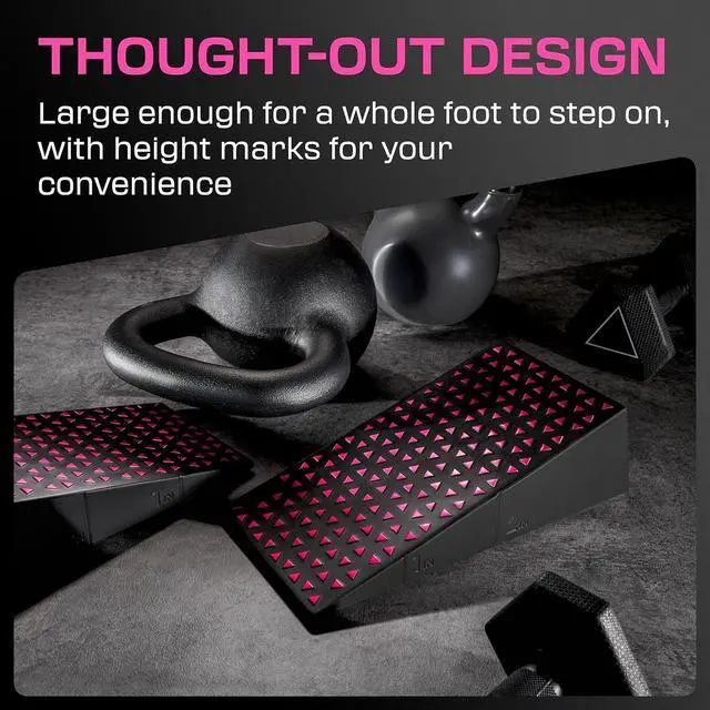 Alt view image 6 of 7 - Squat Wedge Block Pair, Squat Ramp, Calf Raise Block, Anti-Slip Slant Board for Squats, ATG Equipment to Boost Workout, 17° Incline, 3.5x5.9x12.2, Backpack Included