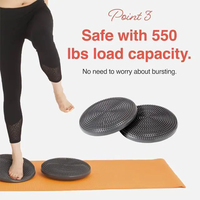 Alt view image 4 of 7 - Primasole Balance Disc with Air Pump Wobble Cushion for Stability Workout 2 PCS