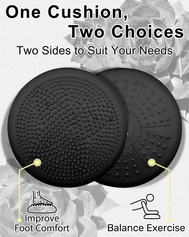 Alt view image 2 of 7 - Tumaz Wobble Cushion - Wiggle Seat to Improve Sitting Posture & Stay Focused for Sensory Kids, Balance Disc to Relief Back Pain & Core Strength & Flexible Seating [Extra Thick, Pump Included]