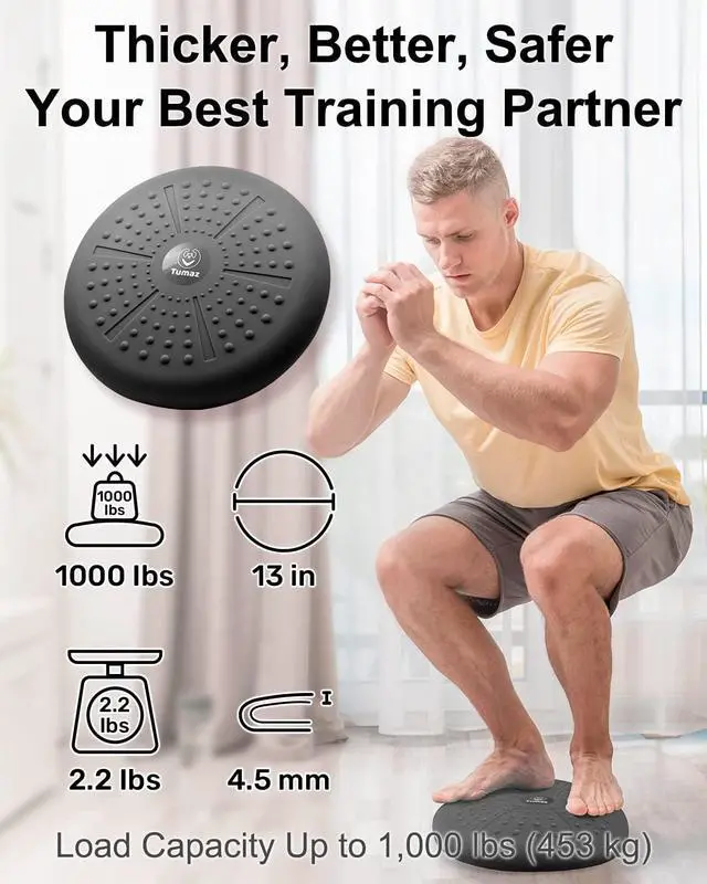 Alt view image 3 of 7 - Tumaz Wobble Cushion - Wiggle Seat to Improve Sitting Posture & Stay Focused for Sensory Kids, Balance Disc to Relief Back Pain & Core Strength & Flexible Seating [Extra Thick, Pump Included]