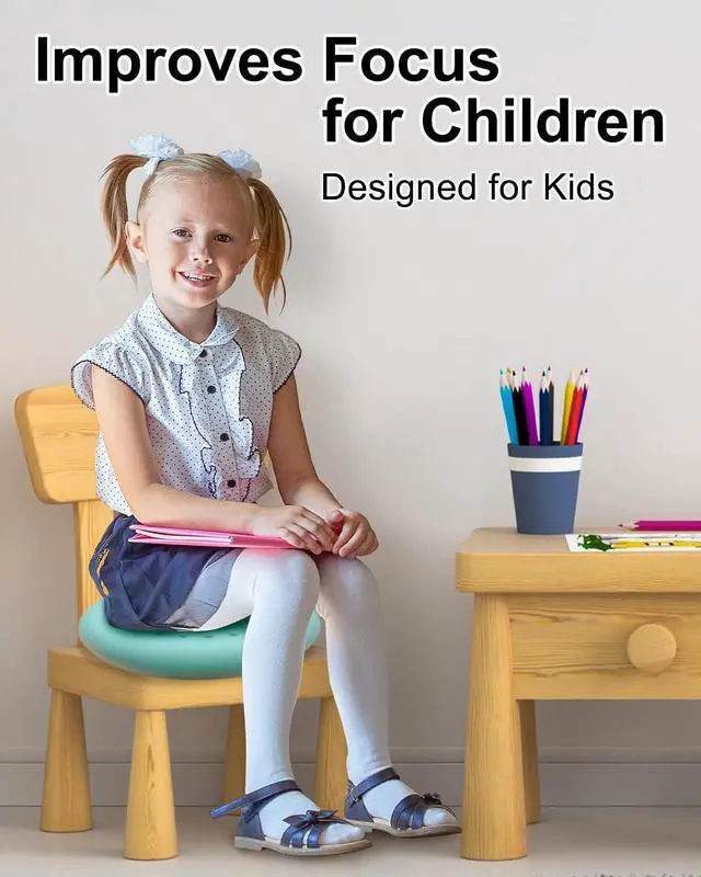 Alt view image 5 of 7 - Tumaz Wobble Cushion - Wiggle Seat to Improve Sitting Posture & Stay Focused for Sensory Kids, Balance Disc to Relief Back Pain & Core Strength & Flexible Seating [Extra Thick, Pump Included]