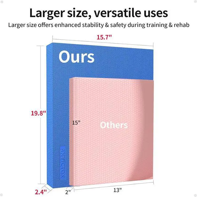 Alt view image 4 of 7 - Balance Pad 19.8 * 15.7 * 2.4",XL Balance Pad for Physical Therapy,Extra Large Foam Balance Board Stability Pad for Rehabilitation Core Training Stretching Mobility