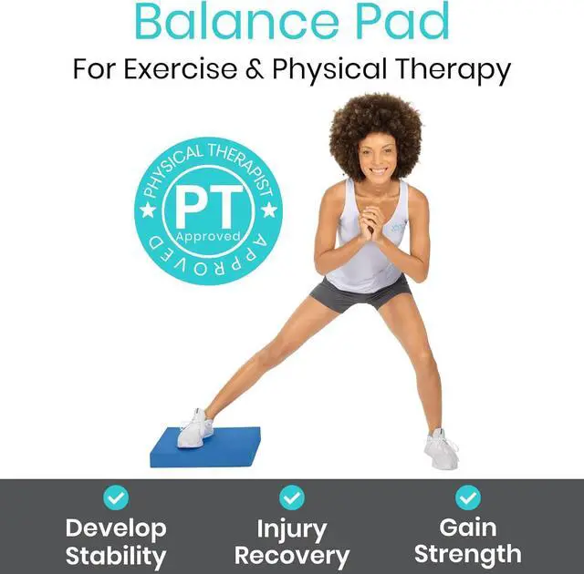 Alt view image 2 of 7 - Vive Balance Pad - Foam Large Yoga Mat Trainer for Physical Therapy, Stability Workout, Knee and Ankle Exercise, Strength Training, Rehab - Chair Cushion for Adults, Kids, and Travel