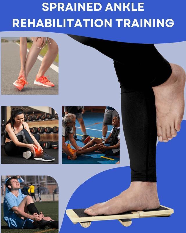 Alt view image 2 of 7 - Ankle Strengthener, Single Leg Balance Board for Ankle Rehab, Foot Trainer for Mobility, Foot Stretcher for Sprained Ankle, Balancing Wobble Board, Posture Board, Arch Trainer with Brace