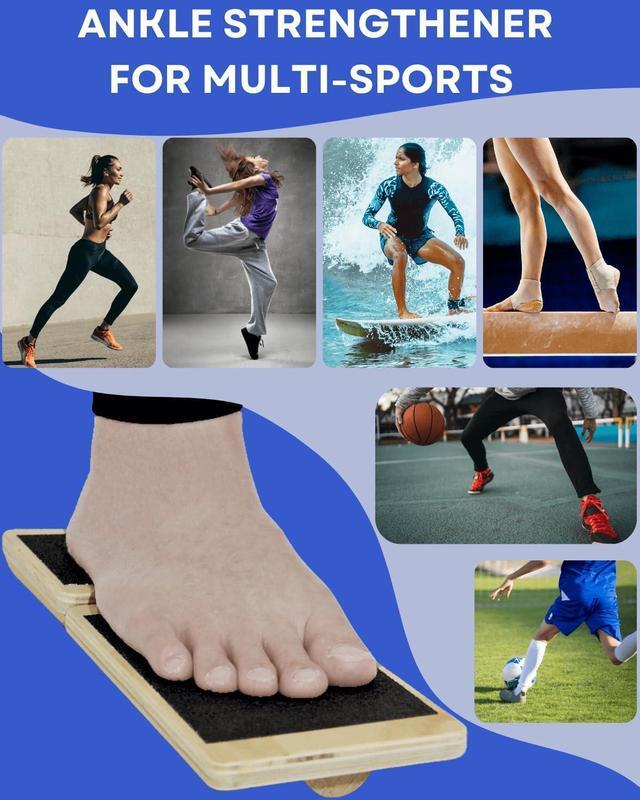 Alt view image 3 of 7 - Ankle Strengthener, Single Leg Balance Board for Ankle Rehab, Foot Trainer for Mobility, Foot Stretcher for Sprained Ankle, Balancing Wobble Board, Posture Board, Arch Trainer with Brace