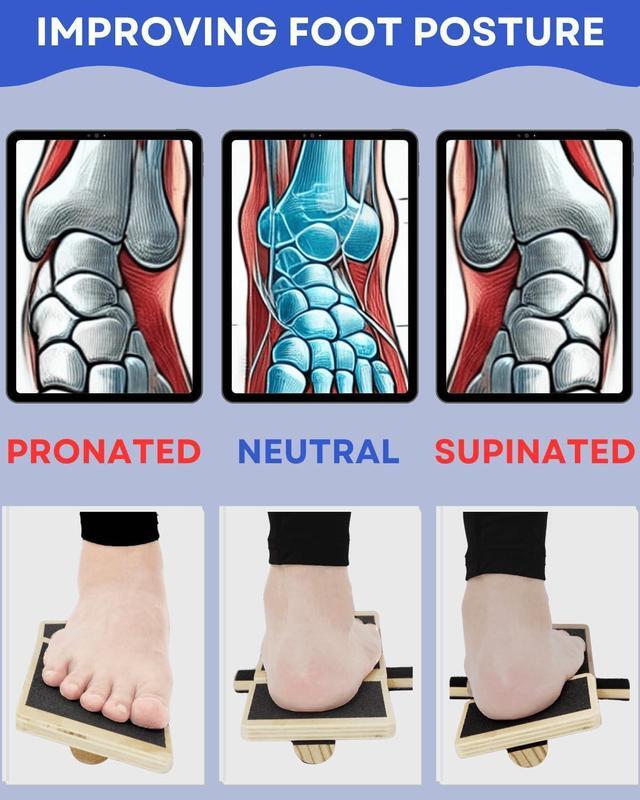 Alt view image 4 of 7 - Ankle Strengthener, Single Leg Balance Board for Ankle Rehab, Foot Trainer for Mobility, Foot Stretcher for Sprained Ankle, Balancing Wobble Board, Posture Board, Arch Trainer with Brace