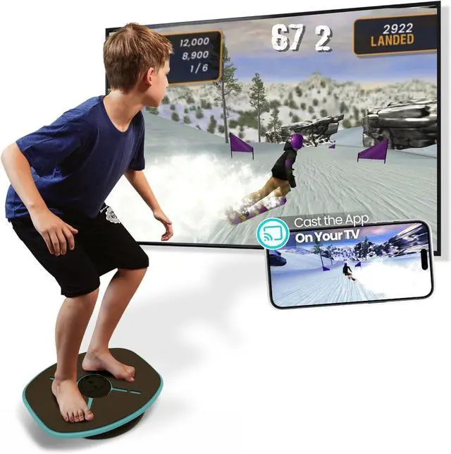 Main image of GoBalance Board - App-Enabled Balance Board. Smart Bluetooth Sensor, 12 FREE Interactive Games - Fun, Balance Training and Home Gym Workout! Boost Coordination & Strength for Teens and Adults